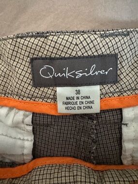 Quiksilver Gray Micro-Check Waistband Shorts